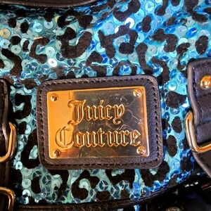JUICY COUTURE BLUE LEOPARD SEQUIN BACKPACK BAG